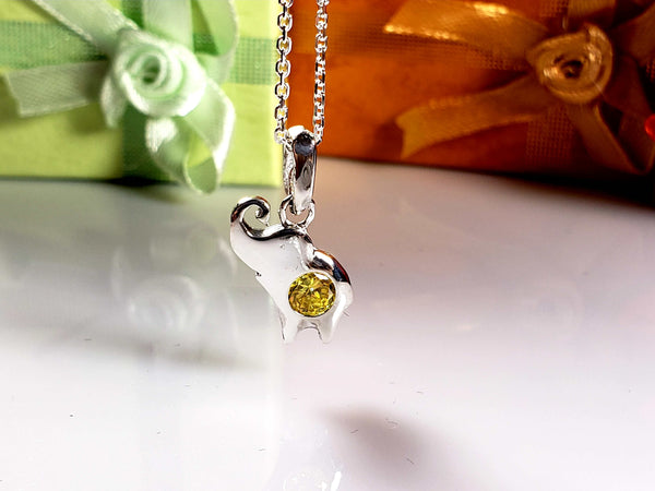 Elephant deals birthstone necklace